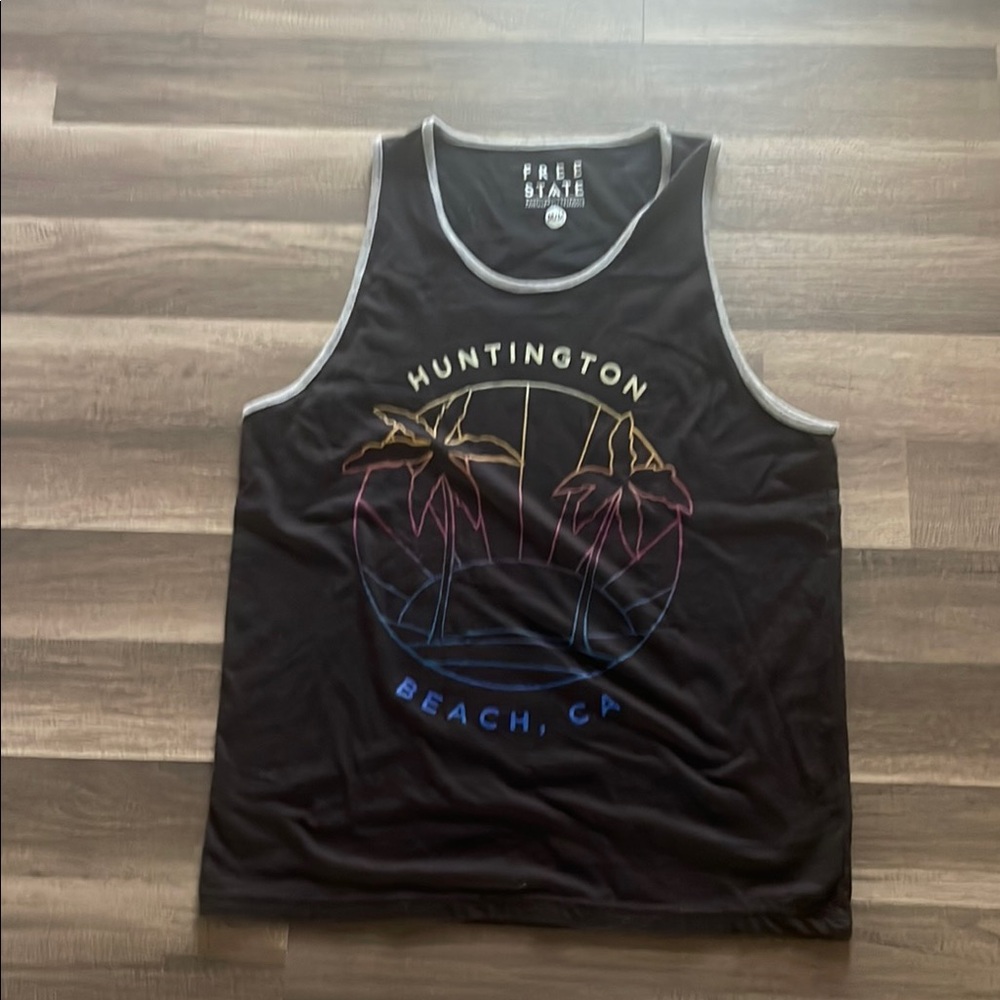 Free State Black Tank Top with Graphic Design